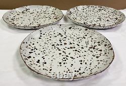 Set of 3 Splattered Dinner 10.5 Plates by Blue Pheasant BP Artisan Made EUC