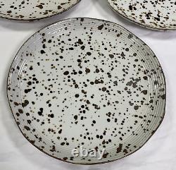 Set of 3 Splattered Dinner 10.5 Plates by Blue Pheasant BP Artisan Made EUC