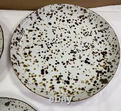 Set of 3 Splattered Dinner 10.5 Plates by Blue Pheasant BP Artisan Made EUC