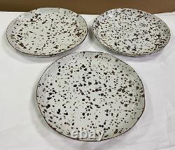Set of 3 Splattered Dinner 10.5 Plates by Blue Pheasant BP Artisan Made EUC