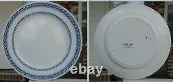 Set of 4 Antique Stratford Wedgwood Etruria England Dinner Plates White withBlue