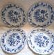 Set of 4 Blue Danube Onion Dinner Plates 10-1/4 VTG