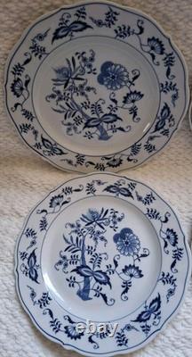 Set of 4 Blue Danube Onion Dinner Plates 10-1/4 VTG
