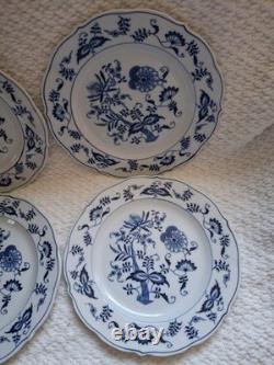 Set of 4 Blue Danube Onion Dinner Plates 10-1/4 VTG