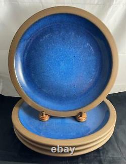 Set of 4 Heath Ceramics MOONSTONE Blue California Pottery Large Dinner Plates