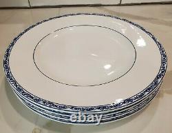 Set of 4 Ralph Lauren Mandarin Blue & White Dinner Plates
