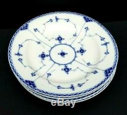 Set of 4 Royal Copenhagen Half Lace PLATE Blue Fluted Antique 1870-1890