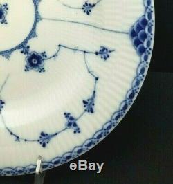 Set of 4 Royal Copenhagen Half Lace PLATE Blue Fluted Antique 1870-1890