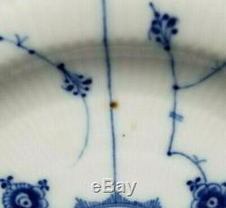 Set of 4 Royal Copenhagen Half Lace PLATE Blue Fluted Antique 1870-1890