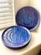 Set of 4 Signed Handmade Stoneware Studio Art Pottery Drip Glaze Plates 10.75