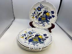 Set of 4 Spode BLUE BIRD Dinner Plates England Fine Stone