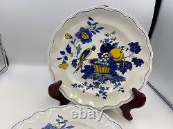 Set of 4 Spode BLUE BIRD Dinner Plates England Fine Stone