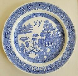 Set of 4 Spode Blue Room Collection China Dinner Plates 10.5 Blue & White