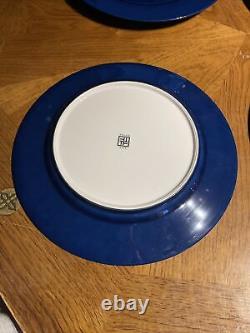 Set of 4 Taitu UNO 1979 Navy Blue Chop Plate 12 Inches