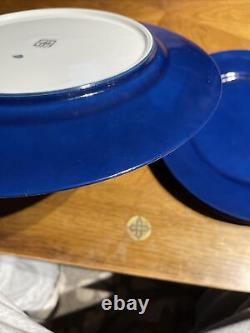 Set of 4 Taitu UNO 1979 Navy Blue Chop Plate 12 Inches