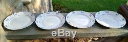 Set of 4 VISTA ALEGRE Ruban Blue 10-1/2 DINNER Plates Vintage