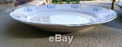 Set of 4 VISTA ALEGRE Ruban Blue 10-1/2 DINNER Plates Vintage