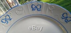 Set of 4 VISTA ALEGRE Ruban Blue 10-1/2 DINNER Plates Vintage