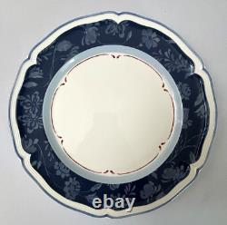 Set of 4 Villeroy & Boch Country Collection Cottage Blue Dinner Plate 10-1/2 in