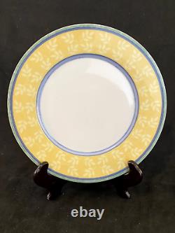 Set of 4 Villeroy & Boch, Switch 3 Corfu Dinner Plate Yellow Green Leaf. L@@K
