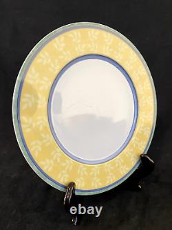 Set of 4 Villeroy & Boch, Switch 3 Corfu Dinner Plate Yellow Green Leaf. L@@K