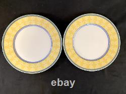 Set of 4 Villeroy & Boch, Switch 3 Corfu Dinner Plate Yellow Green Leaf. L@@K