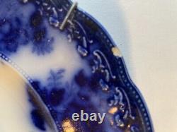 Set of 4 Woods & Sons Waldorf Royal Porcelain 9 Flow Blue Plates