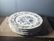 Set of 5 Blue Danube Blue Onion Dinner Plates 10.25 Japan Scalloped Excellent