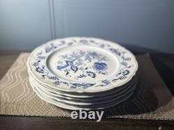 Set of 5 Blue Danube Blue Onion Dinner Plates 10.25 Japan Scalloped Excellent