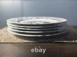 Set of 5 Blue Danube Blue Onion Dinner Plates 10.25 Japan Scalloped Excellent