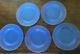 Set of 5 Blue Opalescent Glass Yalos Casa Murano 10 Dinner Plates