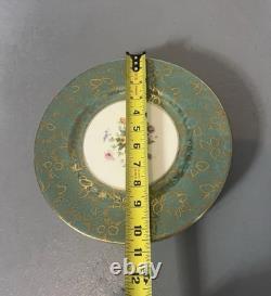 Set of 5 Menton Brocade Aqua Dinner Plates