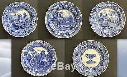 Set of 5 Spode Blue Room Collection 10½ Dinner Plates Traditions Series England