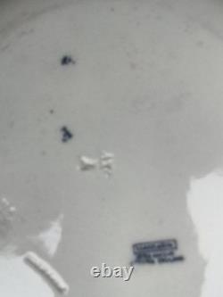 Set of 6 Antique Wedgwood Mandarin Blue 10 Rimmed Dinner Plates Etruria England