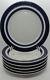 Set of 6 Arabia Anemone Blue 10 1/8 Dinner Plates, Finland