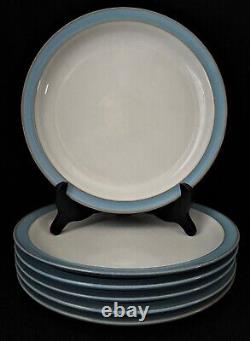 Set of 6 Denby Langley England Colonial Blue Dinner Plates 10 1/4