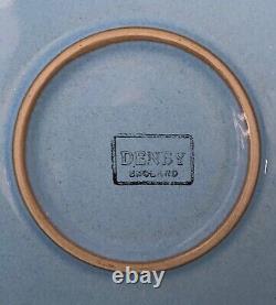 Set of 6 Denby Langley England Colonial Blue Dinner Plates 10 1/4