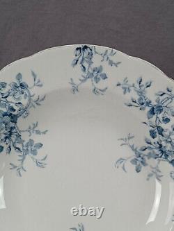 Set of 6 Evona UC Blue Floral Scrollwork Transferware Deep Soup Plates 1890-1918
