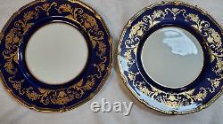 Set of 6 Mid 20th Century Royal Doulton Cobalt Blue Gilt Encrusted Dinner Plates