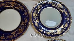 Set of 6 Mid 20th Century Royal Doulton Cobalt Blue Gilt Encrusted Dinner Plates