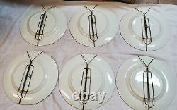 Set of 6 Mid 20th Century Royal Doulton Cobalt Blue Gilt Encrusted Dinner Plates