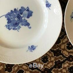 Set of 6 Royal Copenhagen Blue Flower Braided Dinner Plates