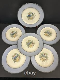 Set of 6 Royal Worcester Peacock Dinner Plates c. 1924 Very Rarely 9.25