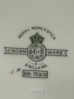 Set of 6 Royal Worcester Peacock Dinner Plates c. 1924 Very Rarely 9.25