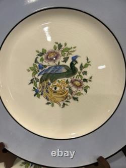 Set of 6 Royal Worcester Peacock Dinner Plates c. 1924 Very Rarely 9.25