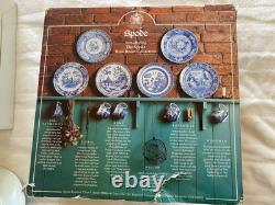 Set of 6 Spode Room Collection 10 Blue and White Pattern Plates New In Box