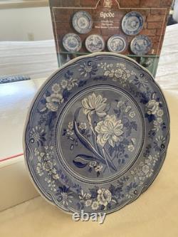Set of 6 Spode Room Collection 10 Blue and White Pattern Plates New In Box