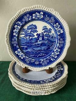 Set of 6 Spode TOWER BLUE Dinner Plates Made in England