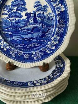 Set of 6 Spode TOWER BLUE Dinner Plates Made in England