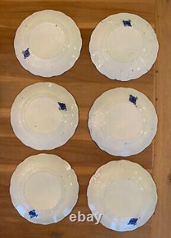 Set of 6 TOGO Flow Blue F WINKLE 9 3/4 Dinner Plates Colonial Pottery